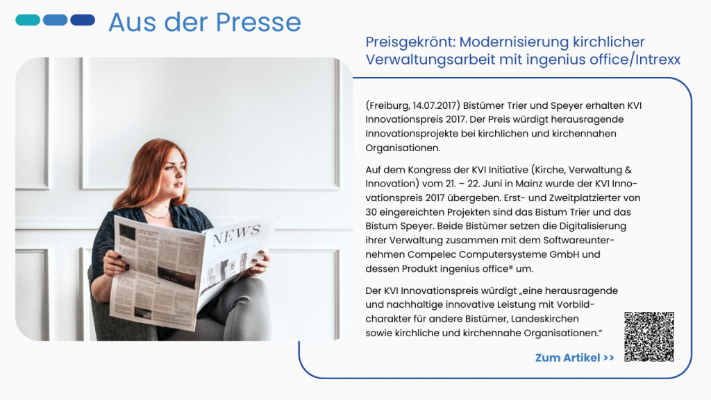 Bistümer Trier und Speyer erhalten KVI Innovationspreis 2017.